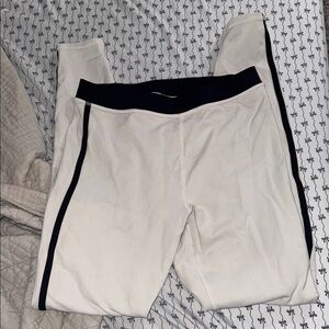 ALO Yoga White Leggings with Black Trim